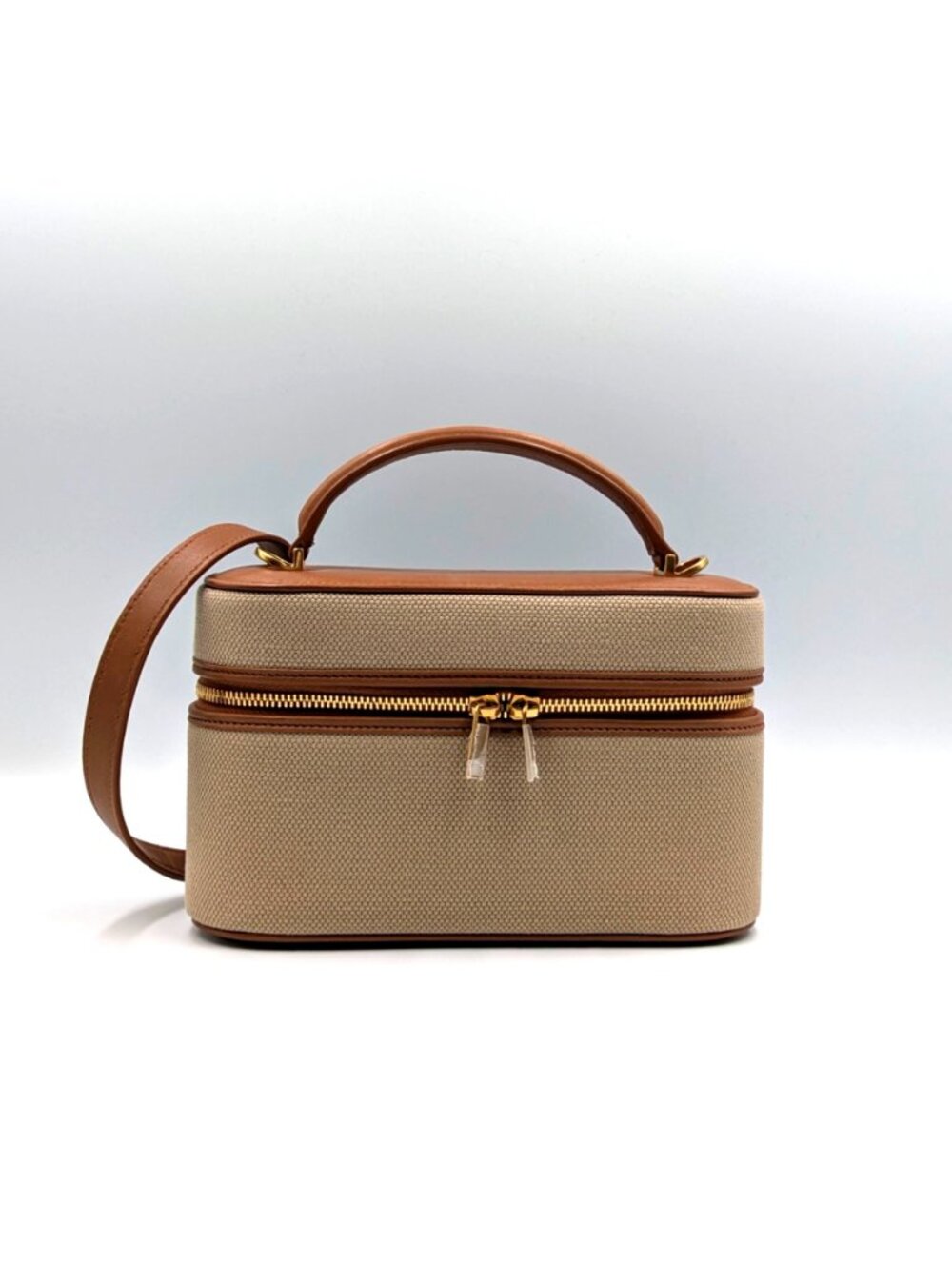 Saint Laurent Canvas Calfskin Mini Gaby Vanity Case Desert Dust Brick 834213 - Picture 2 of 15